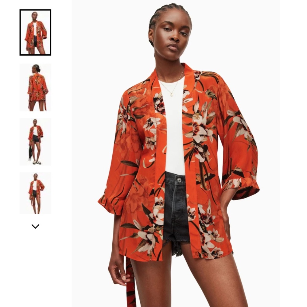 AllSaints Carina Dorada Kimono Orange